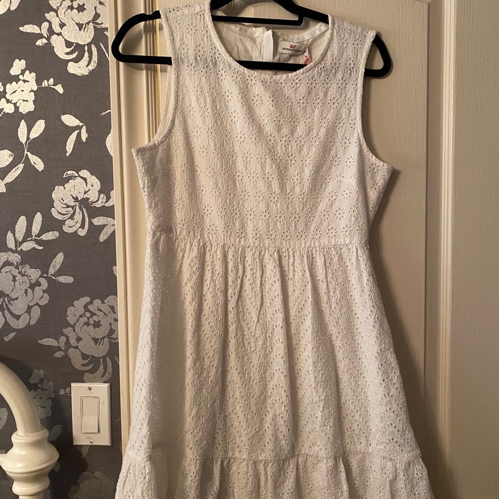 vineyard vines lace white dress